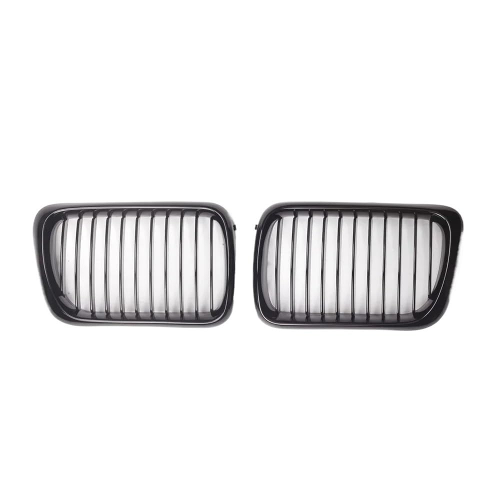 UIBHGVFG Sport Kühlergrill Sport-Motorhaubengrill aus ABS, glänzend schwarz, Dual Line, 2 Lamellen, für 3er E36 M3 318I 323I 328I 3er-Serie 1996–1999 Lamellen Kühlergrill von UIBHGVFG