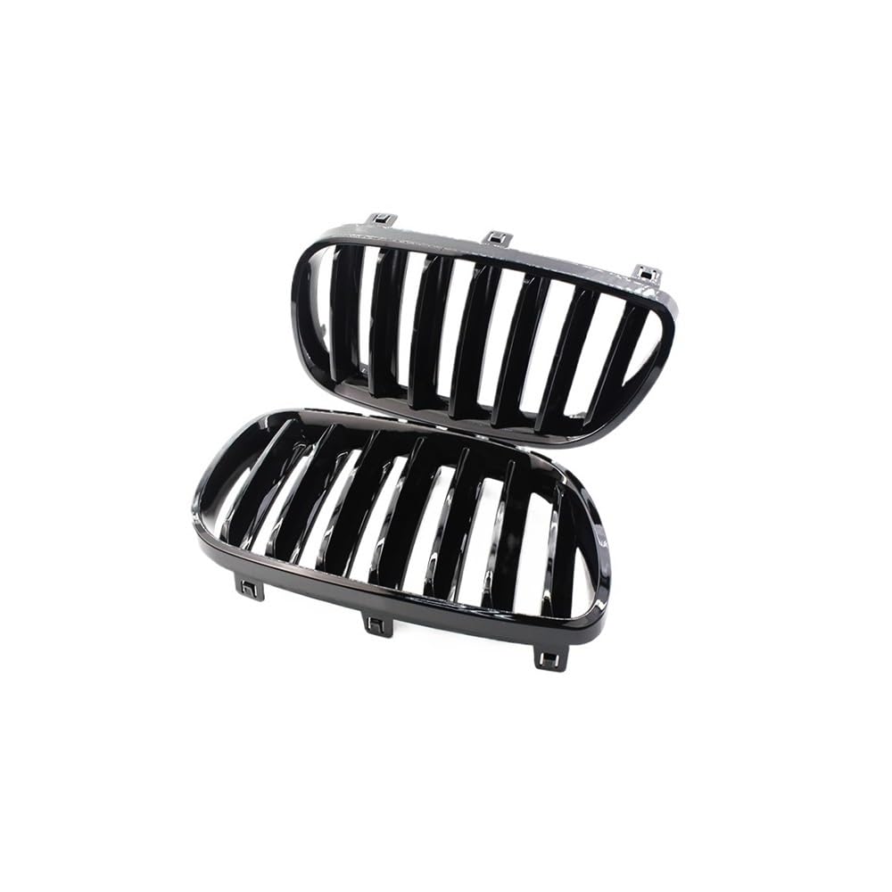 UIBHGVFG Sport Kühlergrill Vorne Glänzend Schwarz Sportgitter Haubengrill Für X3 E83 2007–2010 Auto-Frontgrill-Netzeinsätze Zierabdeckung Lamellen Kühlergrill von UIBHGVFG