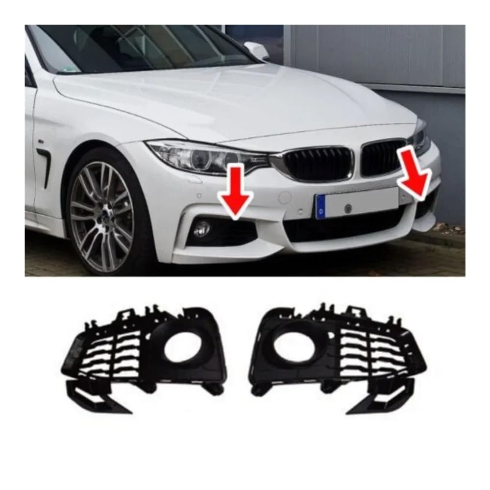 UIBHGVFG Sport Kühlergrill Vorne Mitte/Links/Rechts Nebelscheinwerfergitterabdeckung FÜR F32 F33 F36 425i 430i 435i 2013–2020 Lamellen Kühlergrill von UIBHGVFG