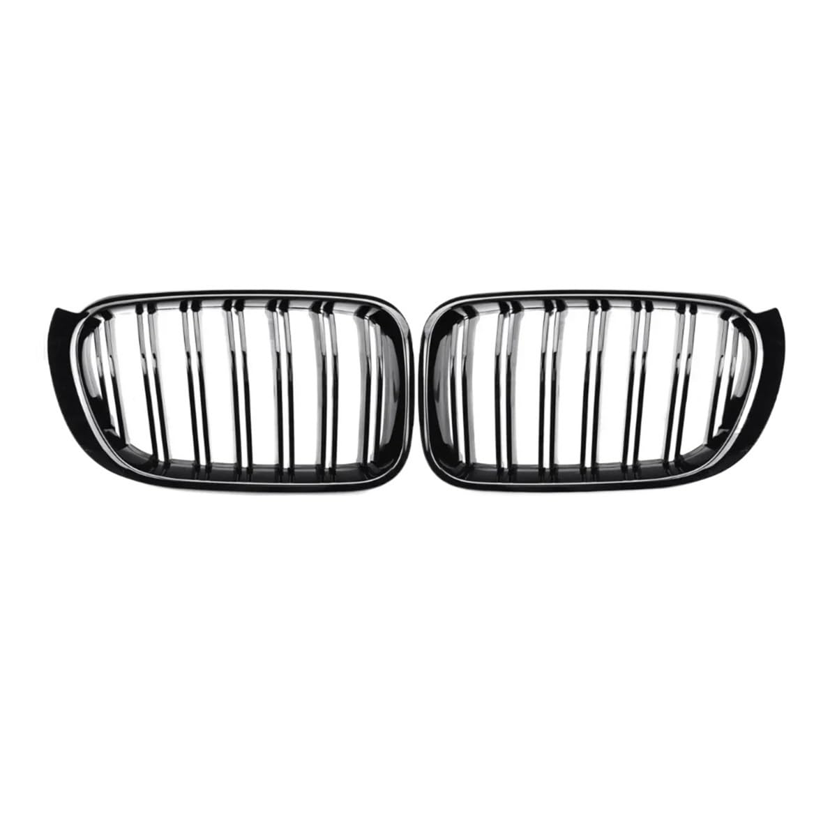 UIBHGVFG Sport Kühlergrill for X3 X4 F25 F26 2014-2017 Frontstoßstange Kühlergrill 1Paar Auto Doppellinie Sport Grill Glänzend Schwarz Abdeckung Lamellen Kühlergrill von UIBHGVFG