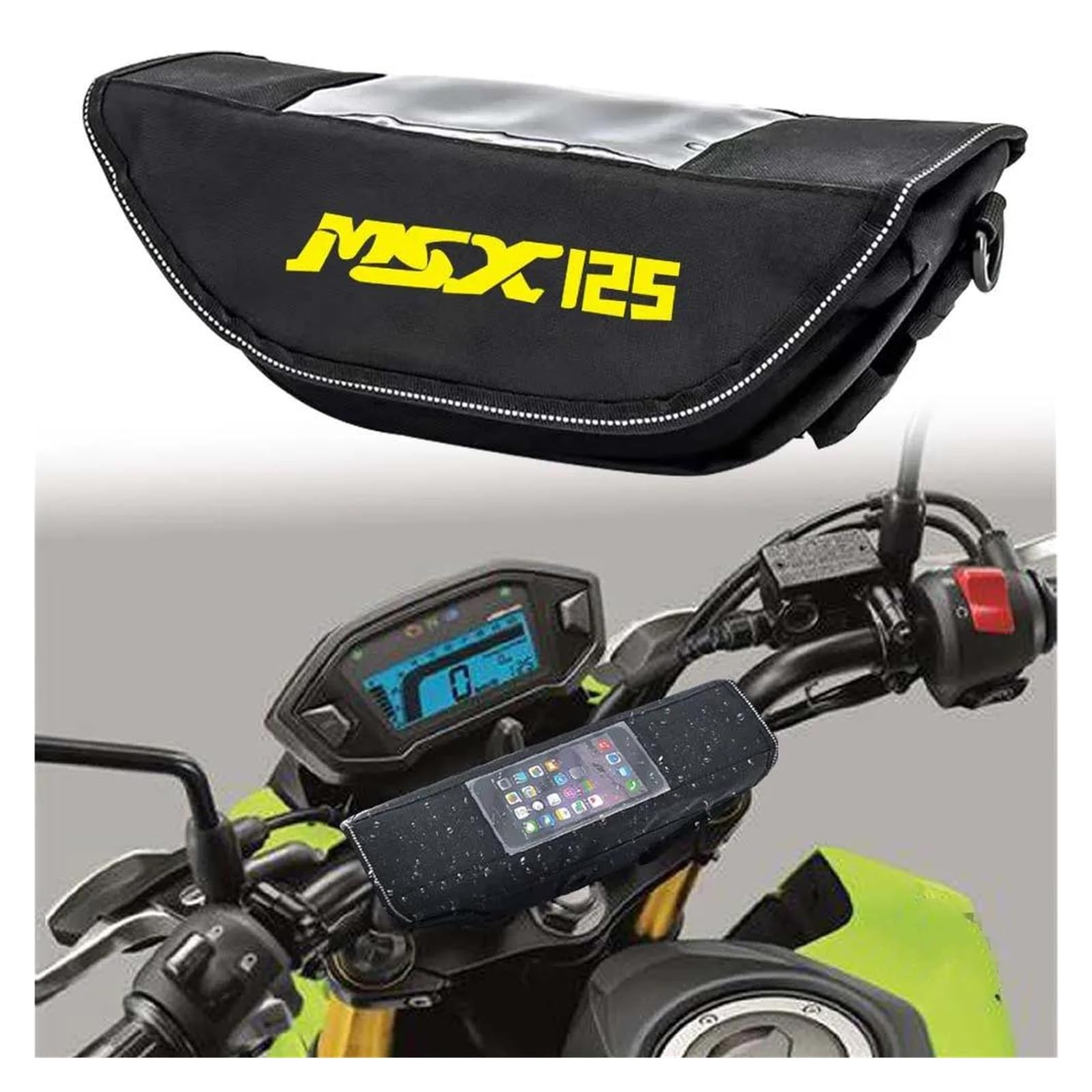 UIFCOG Motorrad Taschen Für Grom Msx125 Motorrad Bar Tasche Motorrad Lenker Tasche von UIFCOG