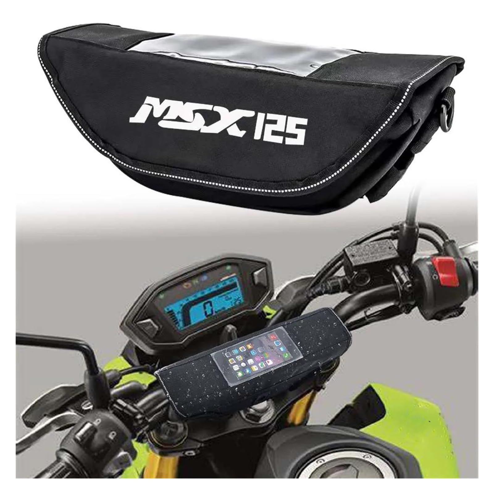 UIFCOG Motorrad Taschen Für Grom Msx125 Motorrad Lenker Lagerung Tasche von UIFCOG