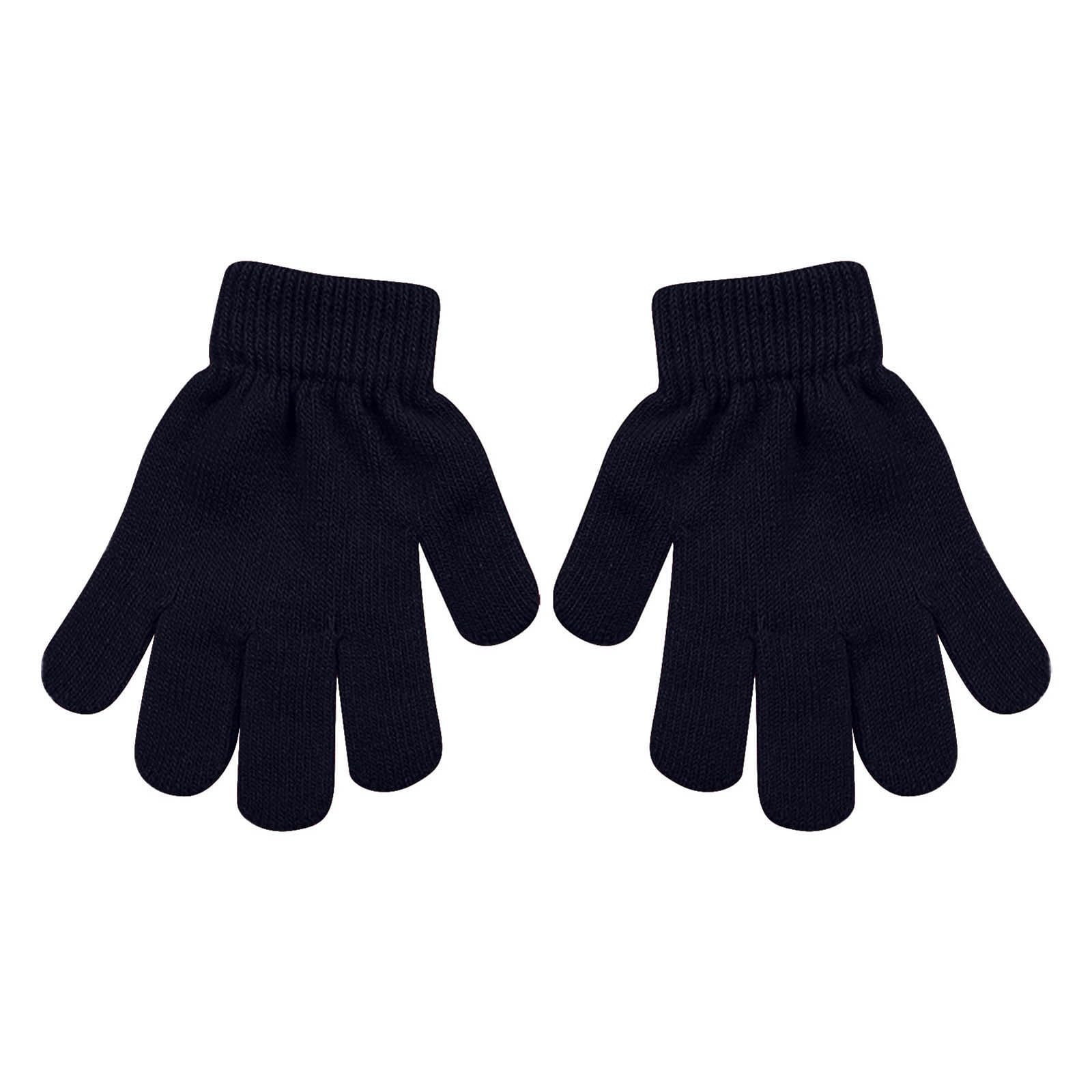 UIFLQXX 1 Paar Winterhandschuhe für Kinder, dehnbar, warm, für Jungen und Mädchen, Kinder, Baby, Winter-Fäustlinge 6 bis 12 Monate (Schwarz, A) von UIFLQXX