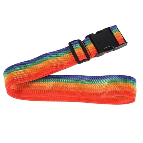 UIJIQX Verstellbarer Kreuzgurt für Gepäck, sicherer Reißverschluss, Tasche, Organizer, Reiserucksack, Gurt, kein Schloss erforderlich (Regenbogen) von UIJIQX