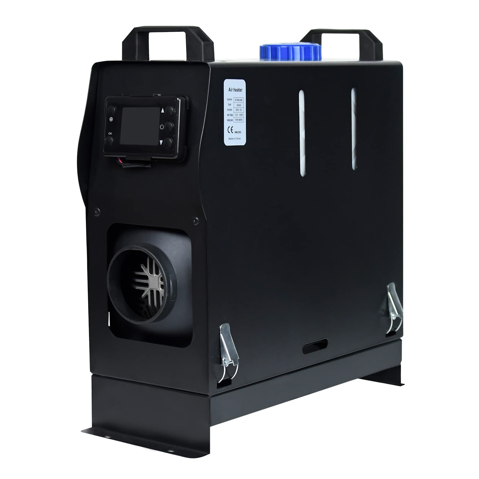 UISEBRT 12V Diesel Standheizung 8kw, Standhezung Dieselheizung Diesel Lufterhitzer, Air Diesel Heizung mit Fernbedienung LCD Monitor Schalldämpfer für LKW Wohnmobil RV Boote Auto (Schwarz, Typ B) von UISEBRT