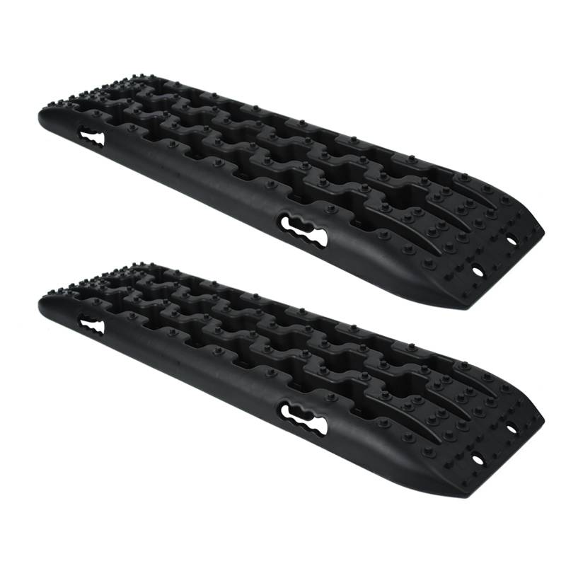 UISEBRT 2 Stück Offroad Tracks Traction Mats Anfahrhilfe Schlamm Sand Schnee Recovery Board, Reifenleiter Traktionshilfe mit Aufbewahrungstasche für Geländewagen Wohnmobil PKW LKW von UISEBRT