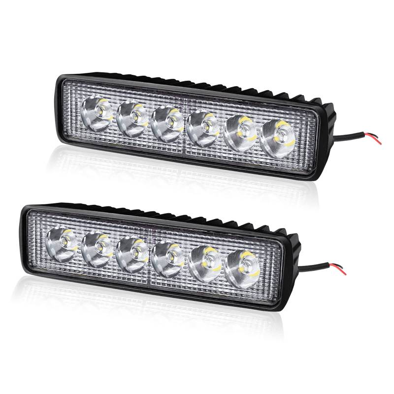 UISEBRT LED Arbeitsscheinwerfer 12V/24V Zusatzscheinwerfer Auto Offroad Flutlicht Arbeitslicht Aluminium Druckguss IP67 für Traktor SUV UTV ATV (2 * 18W) von UISEBRT