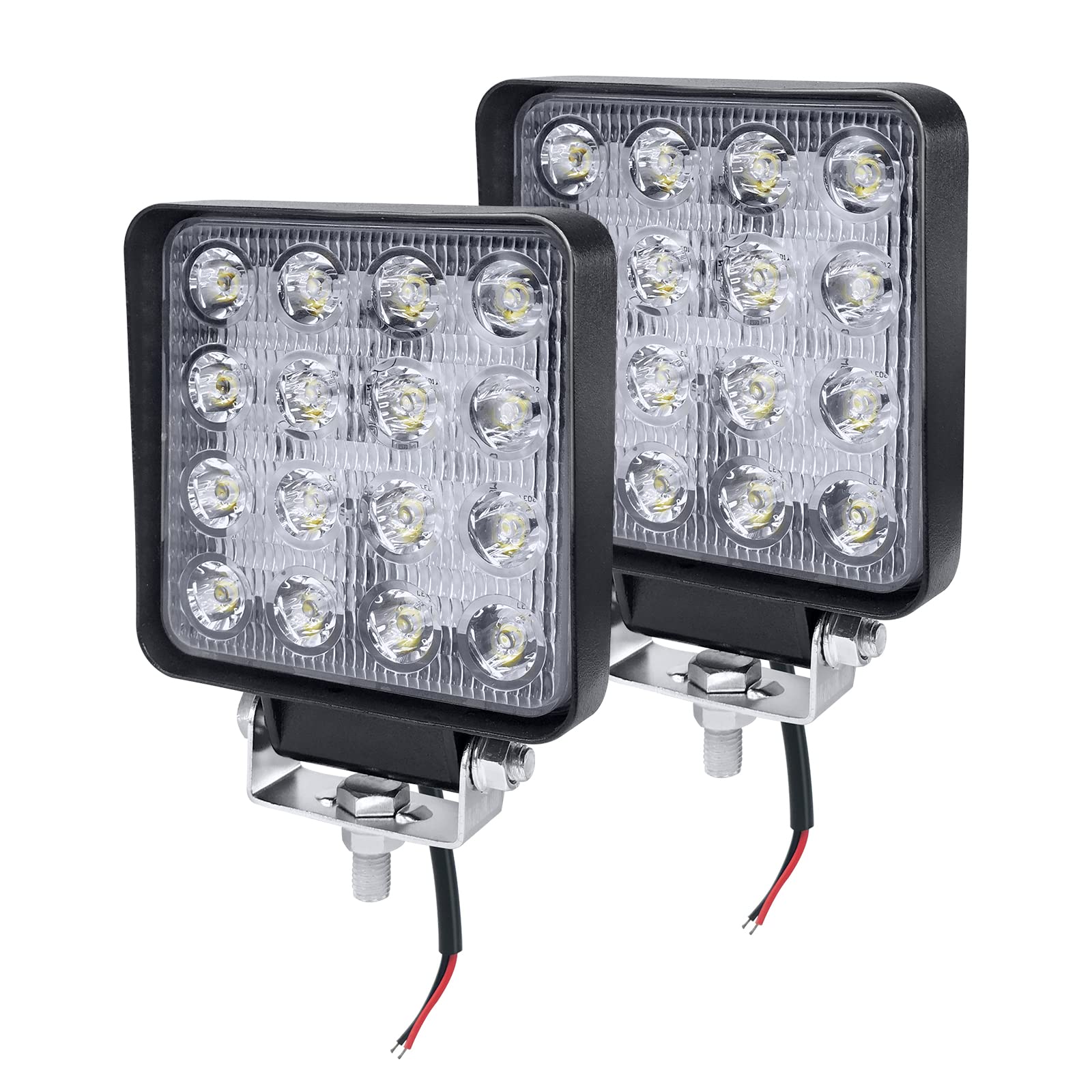 UISEBRT LED Arbeitsscheinwerfer 12V LED Zusatzscheinwerfer 2 x 48W - Offroad Auto Scheinwerfer Reflektor Flutlicht Rückfahrscheinwerfer IP67 Wasserdicht für Traktor, SUV, ATV von UISEBRT