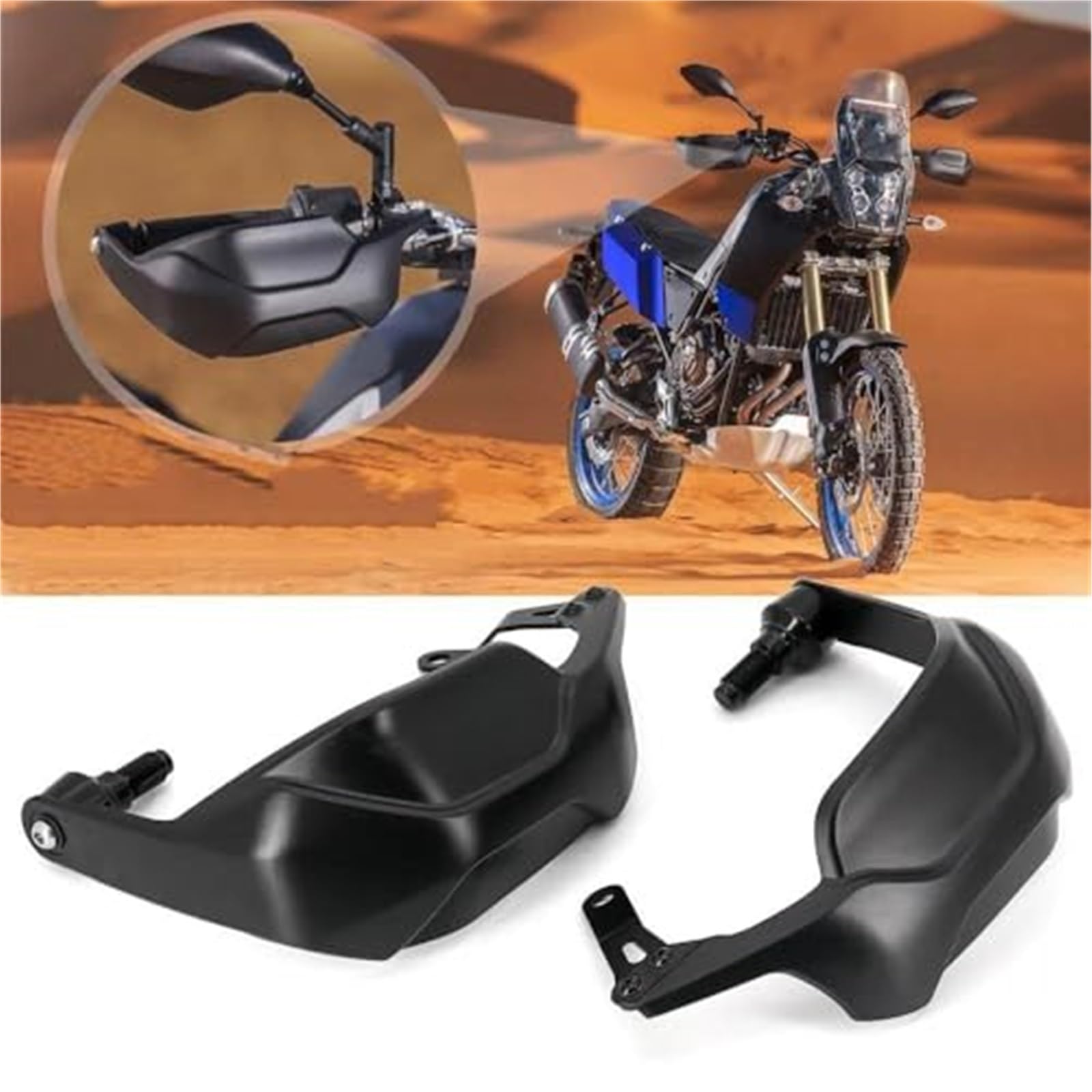 Motorrad-Handschutzschild, Motorradzubehör Handschutzgriffschutz Handschutzschutz, for Tenere 700 XTZ 700 2019-2021 Motorrad-Windschutzscheiben-Handschutz(Black Grips Cap) von UJMOK