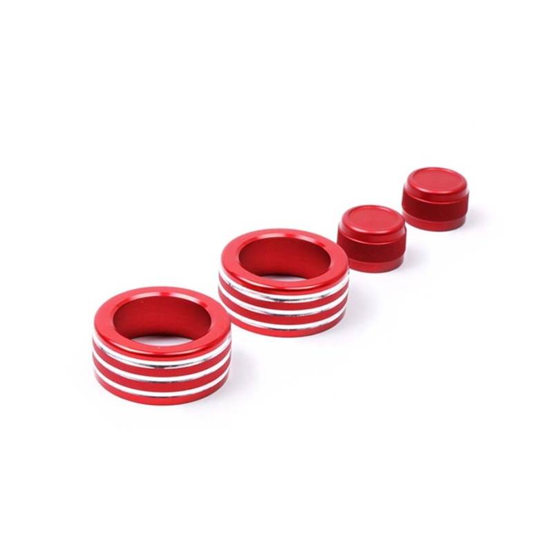 for BMW, 3er-Serie 2005–2013 E90 E91 E92 E93, Auto-Klimaanlage, Sound-Trim-Knopf-Abdeckung, Innendekorationszubehör Bedienknopf-Abdeckring(Red(4pcs)) von UJMOK