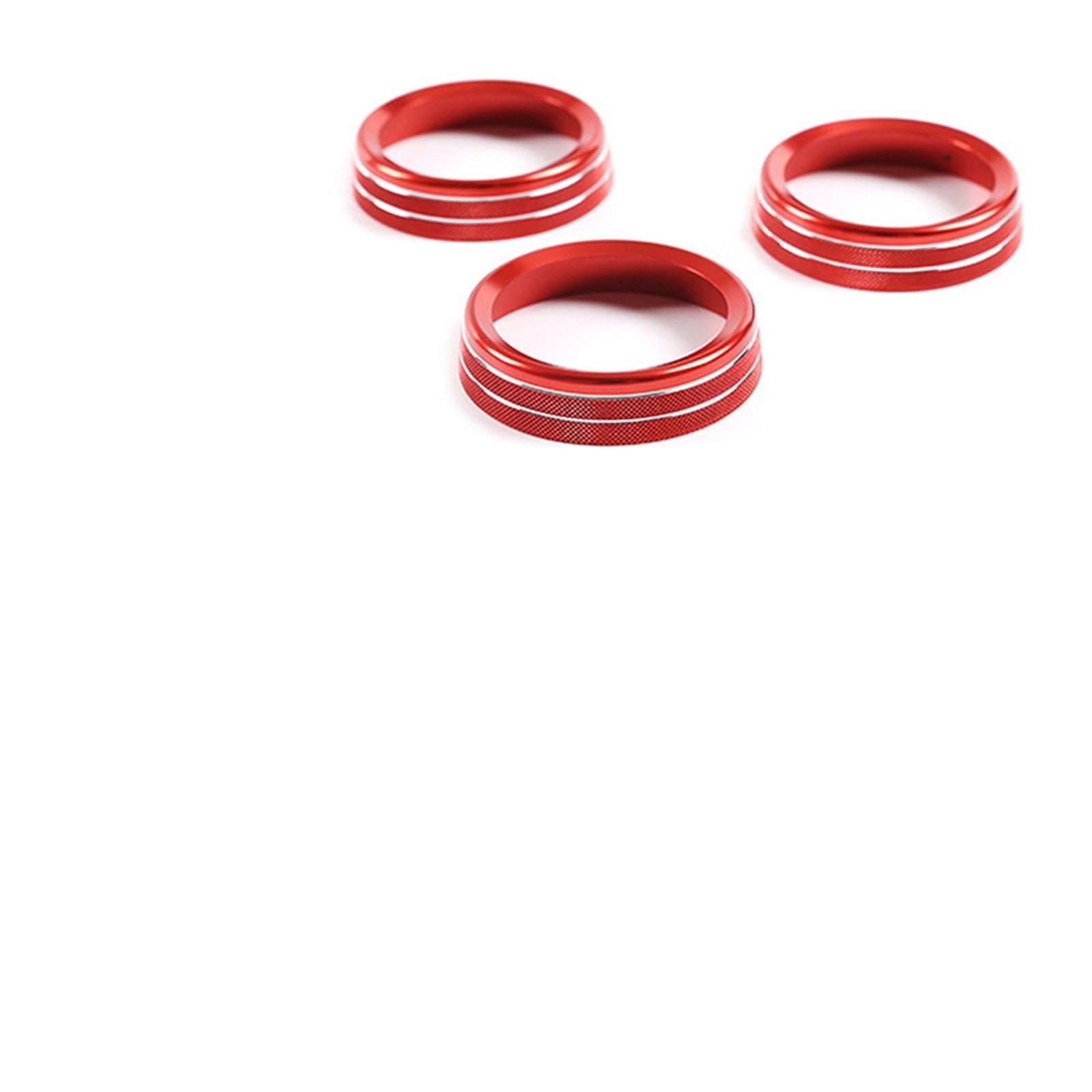 for Land Rover, Defender 110 130 2020–2023, Legierung, Auto-Klimaanlage, Lautstärkeregler, Ring, Verkleidung, Abdeckung, Aufkleber, Innenzubehör Bedienknopf-Abdeckring(Rear Red Ring) von UJMOK