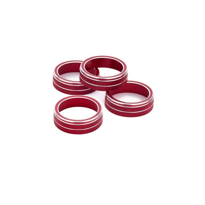 for Volvo, S60 V60 XC60 S60 XC90, Aluminiumlegierung, Auto-Innenklimaanlage, Luftvolumen, automatische Einstellung, Knopf, Knopf, Abdeckring Bedienknopf-Abdeckring(Model 1 Red) von UJMOK