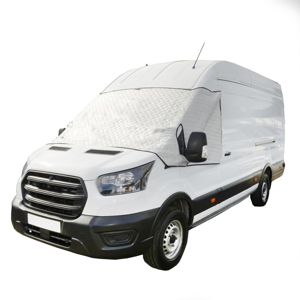 UK Custom Covers TSW907SILVER Thermo-Windschutzscheibenabdeckung, silberfarben, passend für Ford Transit MK8 Wohnmobil ab 2014 von UK Custom Covers