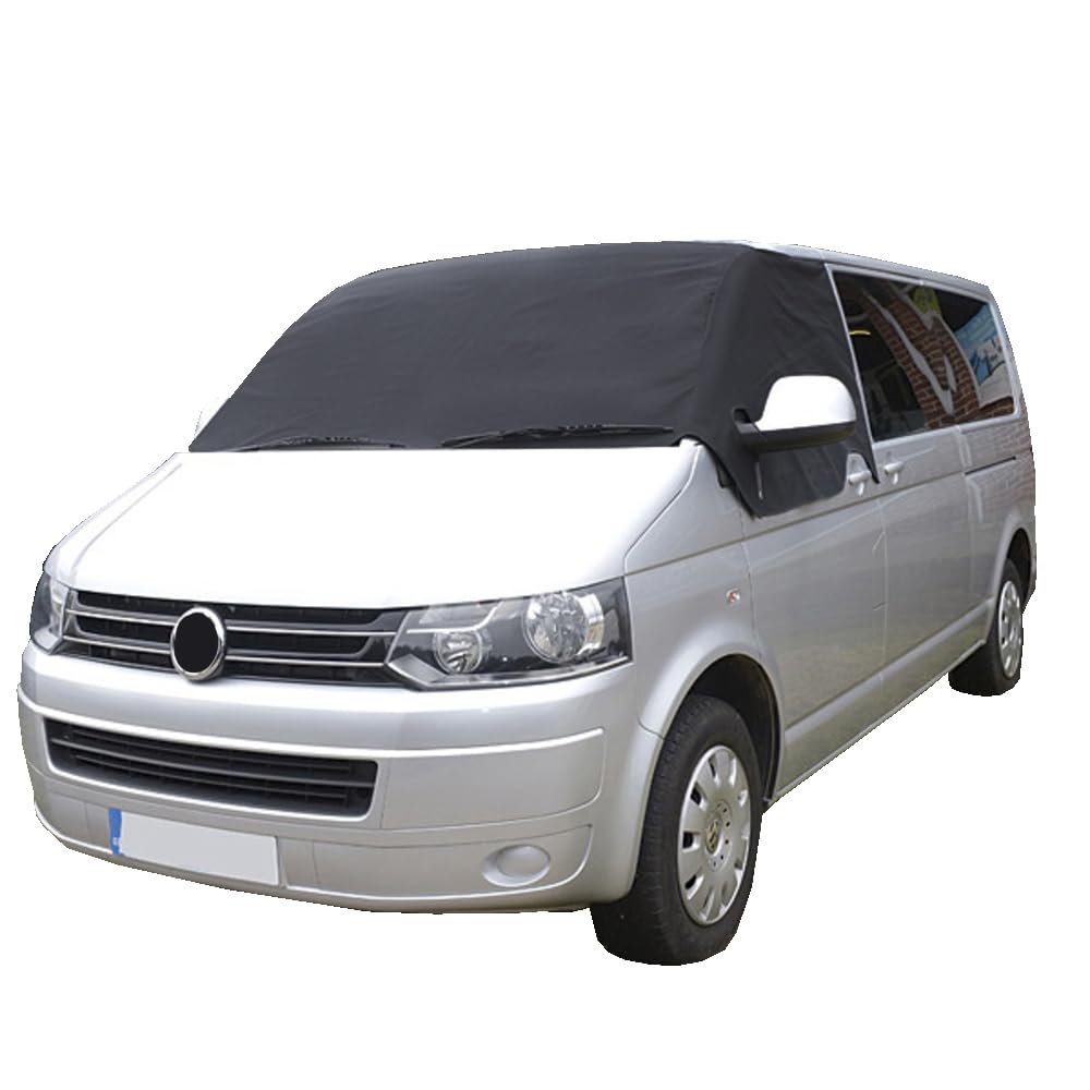 UK Custom Covers VW T5 Caravelle Windschutzscheibenabdeckung mit Augen (schwarz, Scheibenwickelstil: einfarbig) von UK Custom Covers