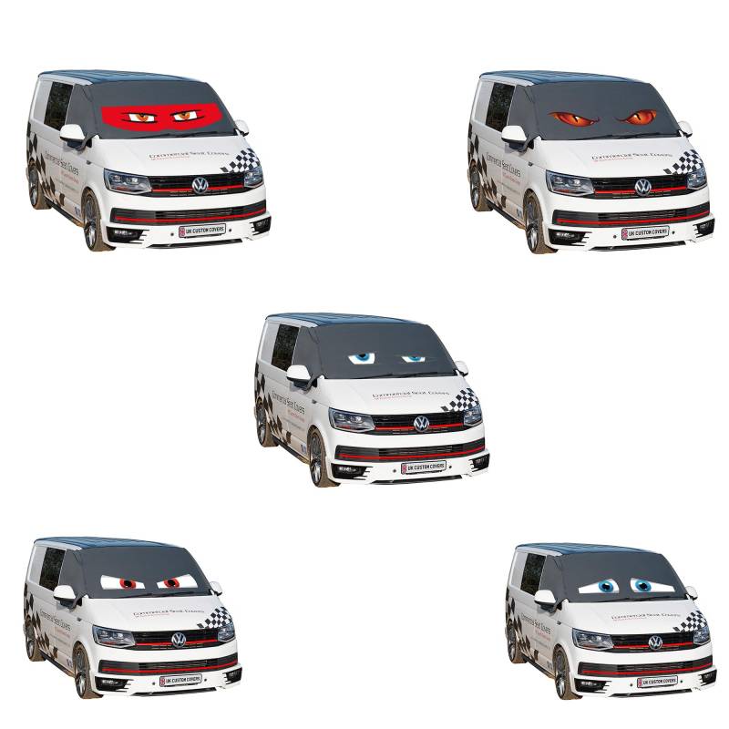 UK Custom Covers VW T6 Caravelle Windschutzscheibenabdeckung mit Augen (ab 2015) von UK Custom Covers