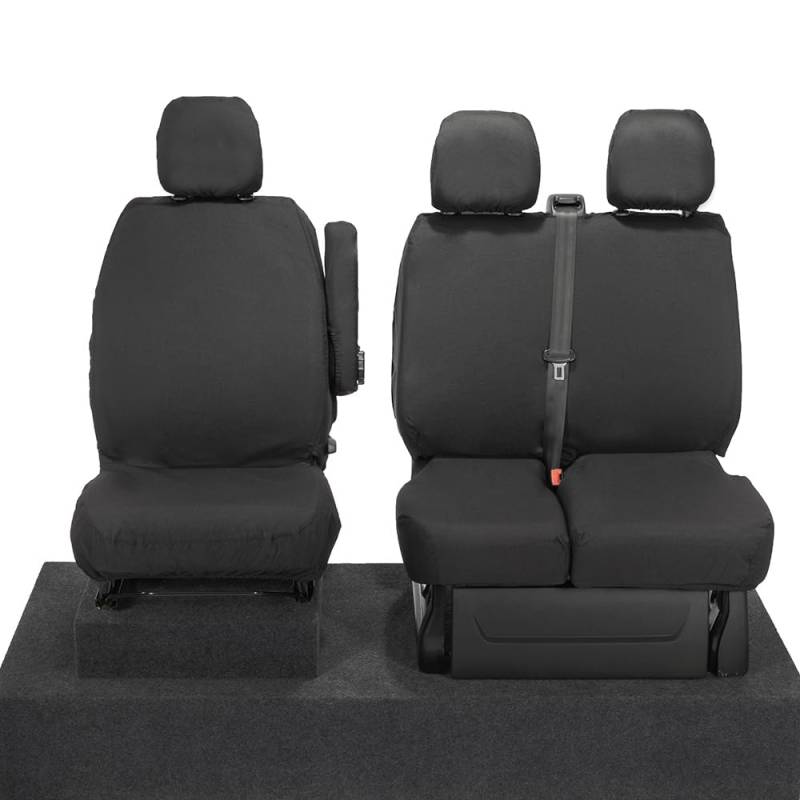 UK Maßgefertigt Bezüge SC188BAD15EM Maßgeschneidert Schwerlast Wasserdicht Vorne Seat Bezüge - inklusive Stickerei - Schwarz von UK Custom Covers