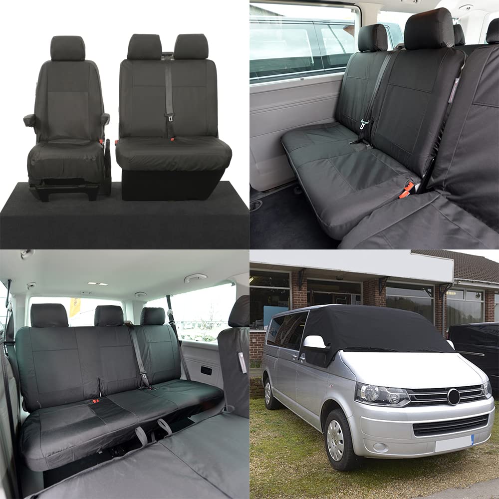 UK Maßgefertigt Bezüge SW190BLACK-SC103B-212B-213B-245B Maßgeschneidert Schwerlast wasserdichte Komplettset Seat Bezüge & Screen Wrap - Schwarz von UK Custom Covers