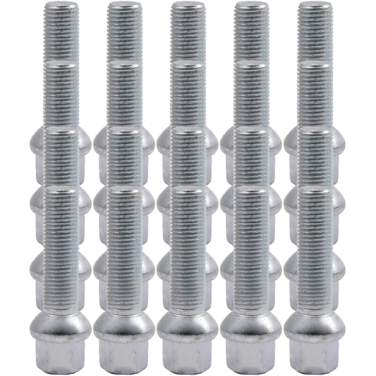 20 X Radschrauben Radbolzen Kugelbund M14 verzinkt 48 mm SW17 R12 von UK Motors