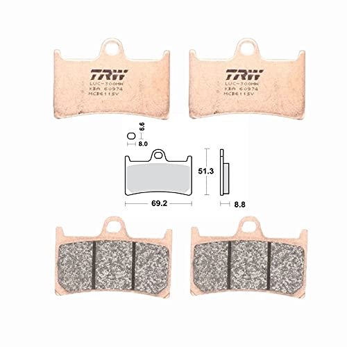 2X TRW Sinter Bremsbeläge MCB611SV passend für Yamaha FZ1 RN16 Fazer FZS1000 RN06 RN14 mit ABE von UK-Motors