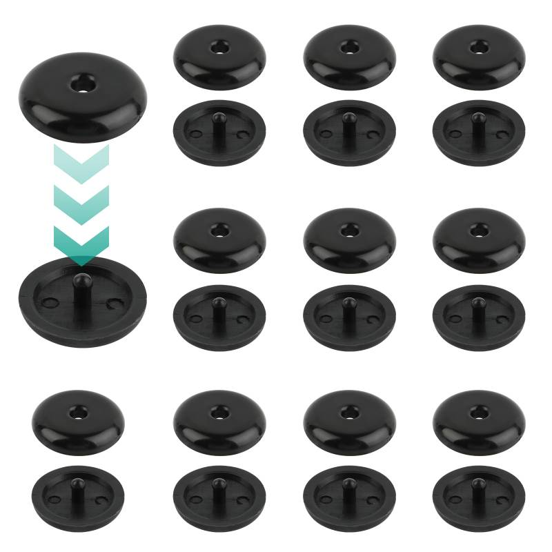 UKOFEW Knopf Sicherheitsgurt Stopper,10 Paar Universal Gurtstopper Sicherheitsgurt Auto,Schwarz Gurtstopper Knopf Geeignet für die meisten Sicherheitsgurte im Auto von UKOFEW