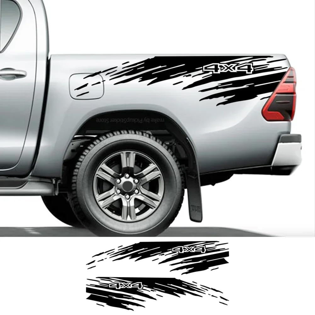 Aufkleber im Mudslinger-Stil für Pickup-Betten, für Ford F150, für Toyota, für Hiliux, für Dodge, für RAM, für Isuzu Dmax, für GWM Cannon Car Splash Kit Truck Decor Decal von ULEZUAR