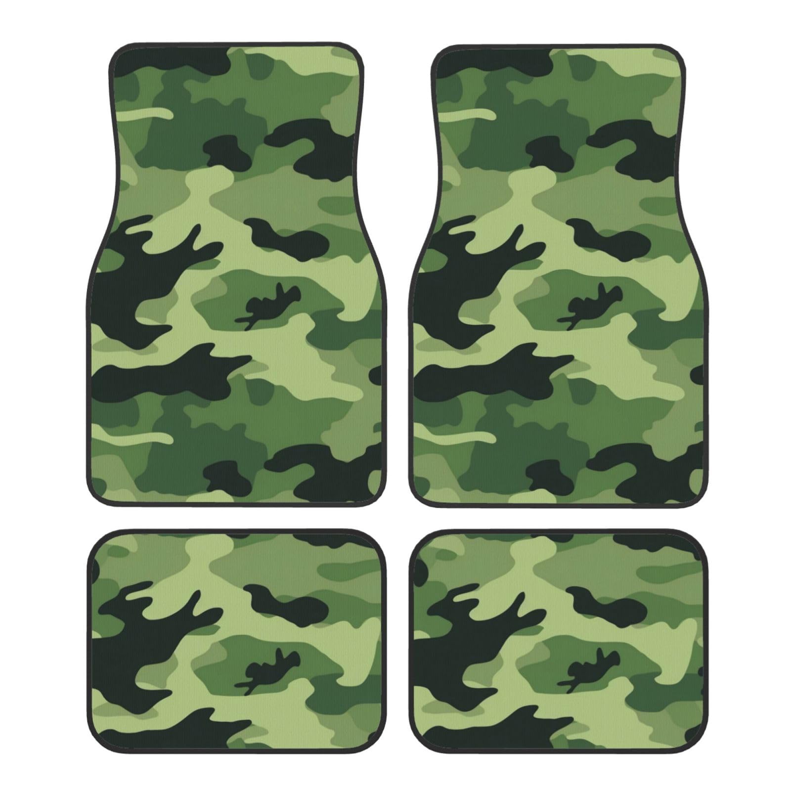 Autofußmatten mit Camouflage-Muster, 4-teilig, rutschfest, Kristallsamt, für die meisten Autos, SUVs, LKWs, universelles komplettes Set von ULKMFFCF