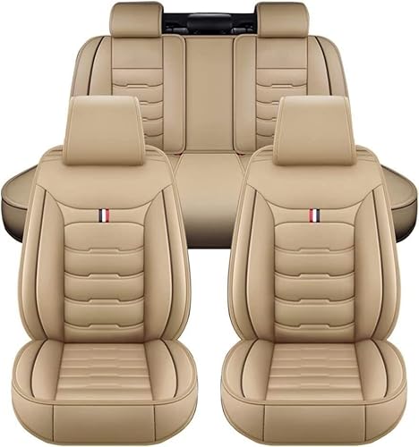 ULMANI Full Set Auto Sitzbezüge für BMW E91 3 Series Touring 318i 320i 318d 320d, Airbag kompatibel, wasserdicht, komplett vorne und hinten Schonbezüge (Color : Beige) von ULMANI