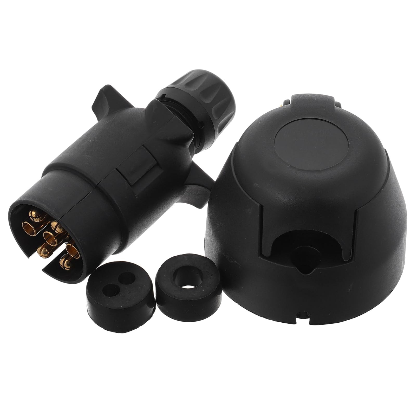 ULTECHNOVO 1 Satz Steckdose für Anhängersignalleuchte anhänger adapter pkw anhänger Stecker Verbindung Lkw Steckdose Fahrzeugverkabelung Anhänger-Adapterstecker Fahrradanhänger Nylon Black von ULTECHNOVO