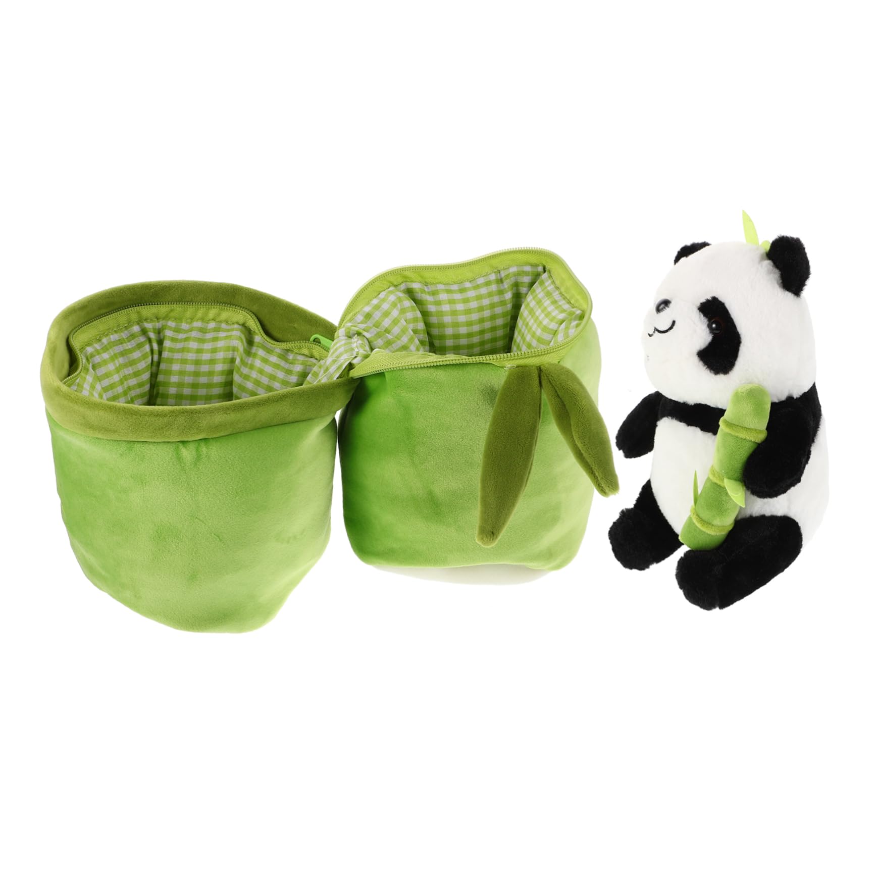 ULTECHNOVO 1 Set Entzückende Panda Plüschpuppe Niedliche Bambusbeutel Dekoration Stofftierkissen Panda Wurfkissen Für Geburtstags Und Weihnachtsgeschenke von ULTECHNOVO