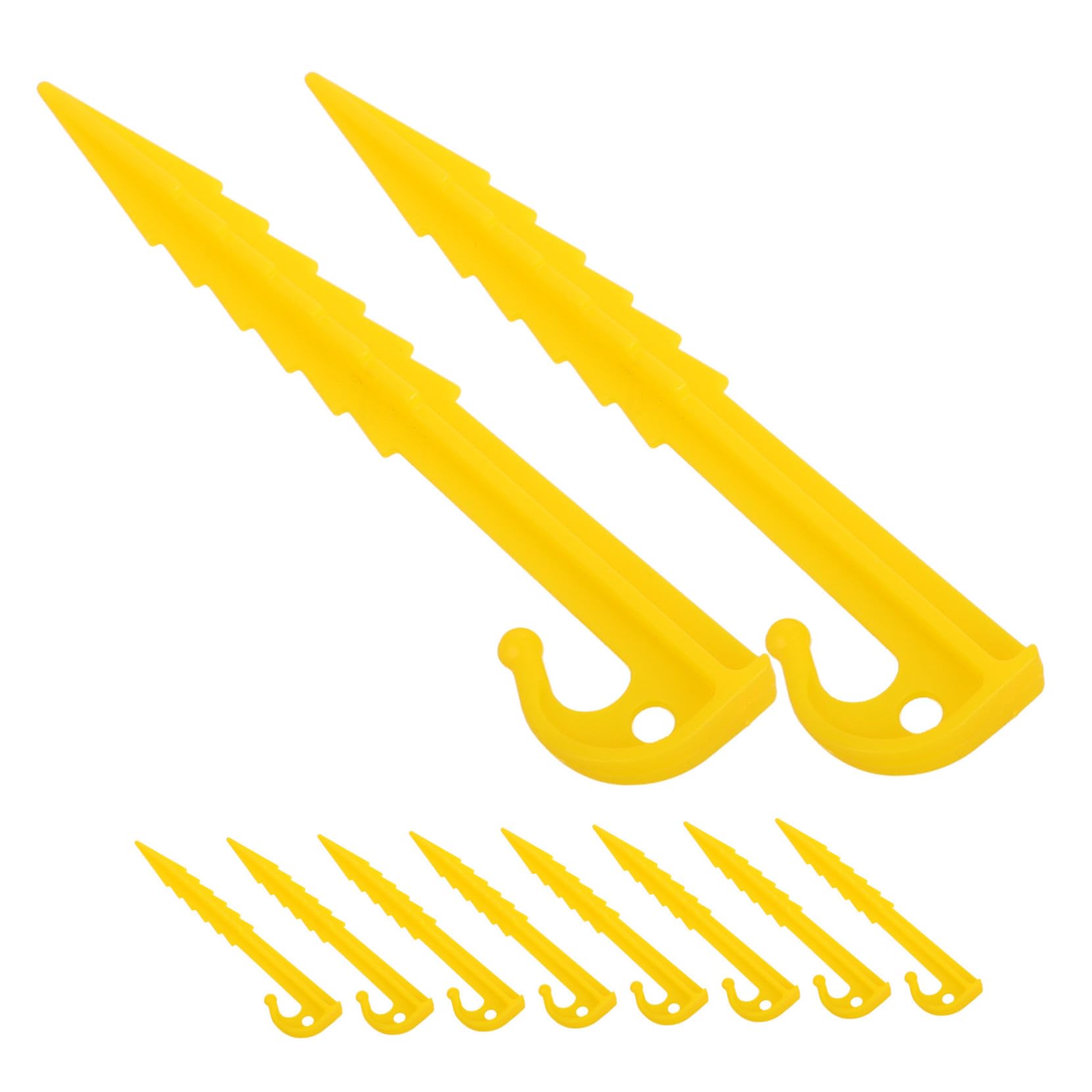 ULTECHNOVO 10St Heringe Camping zubehör Zelt Befestigung Zeltspitzen Robuste Zeltstecker Zelt Zubehör Set Zeltheringzieher Hammer für Zeltpfähle abnehmbare Spikes Zeltschnalle Plastik Yellow von ULTECHNOVO