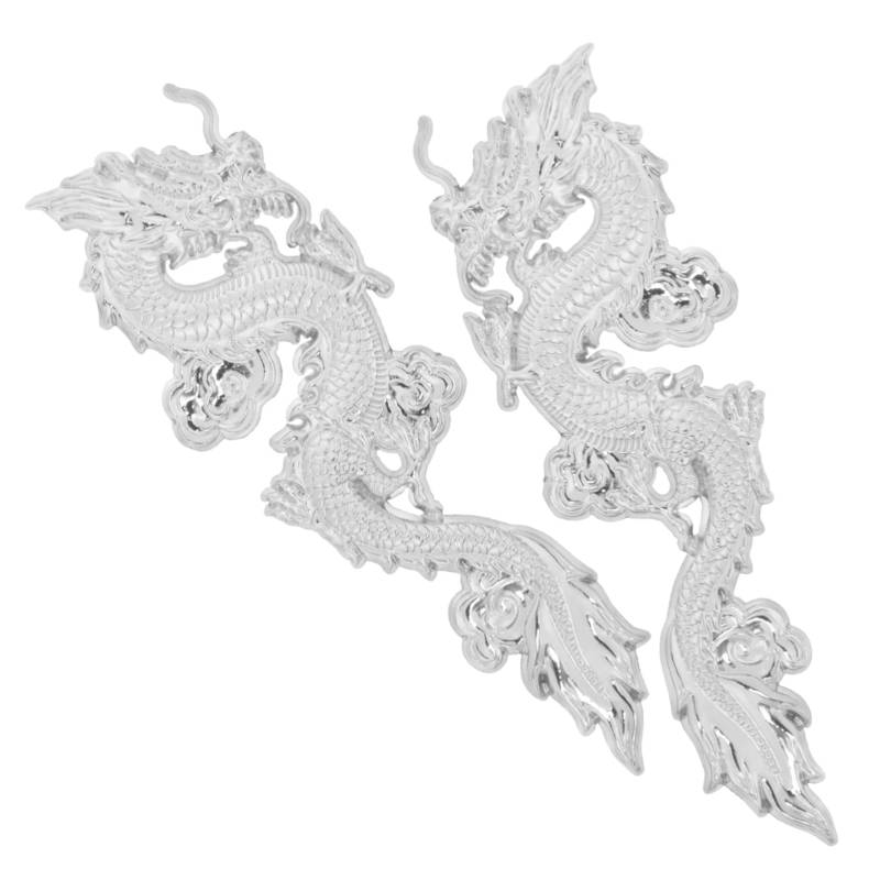 ULTECHNOVO 2Pcs Autoaufkleber Totem Aufkleber für Auto Drachenaufkleber für Fahrzeuge Karikatur Taxi Chinese Dragon die chinesen Auto Aufkleber LKW-Aufkleber für Männer Zinklegierung Silver von ULTECHNOVO