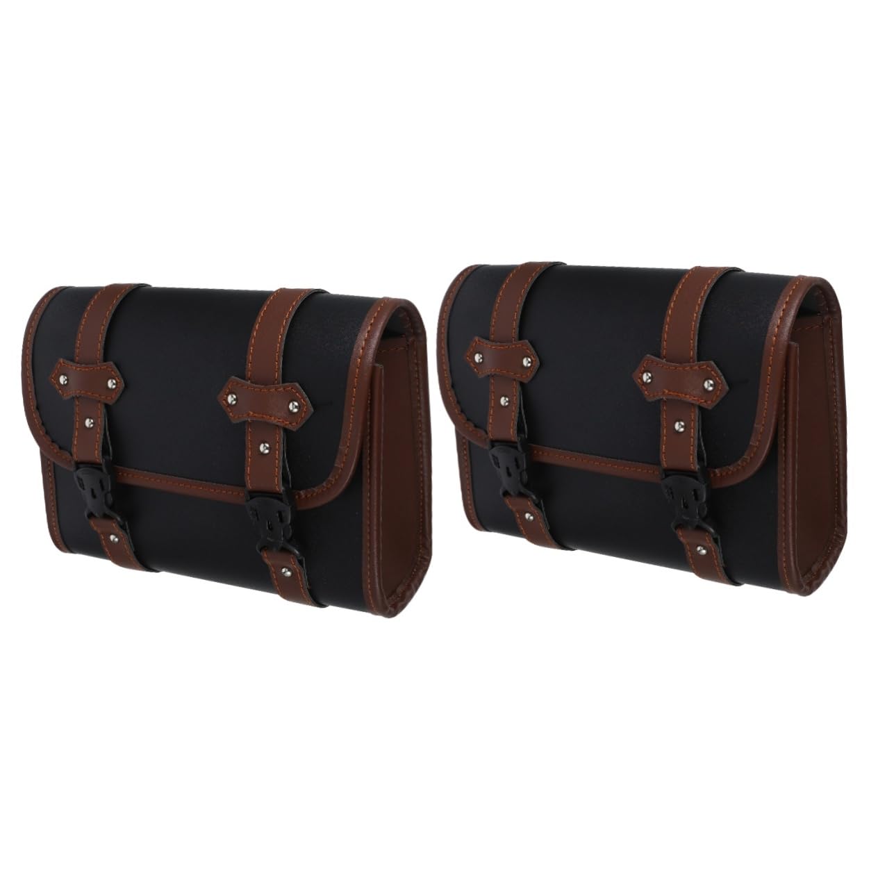 ULTECHNOVO 2st Seitentasche Riemen Roller Gepäck Koffer Zubehör Für Motorräder Trockene Tasche Fanny Motorradsitz Hecktasche Gabeltasche -satteltaschen Beutel Brown Pu-Leder von ULTECHNOVO