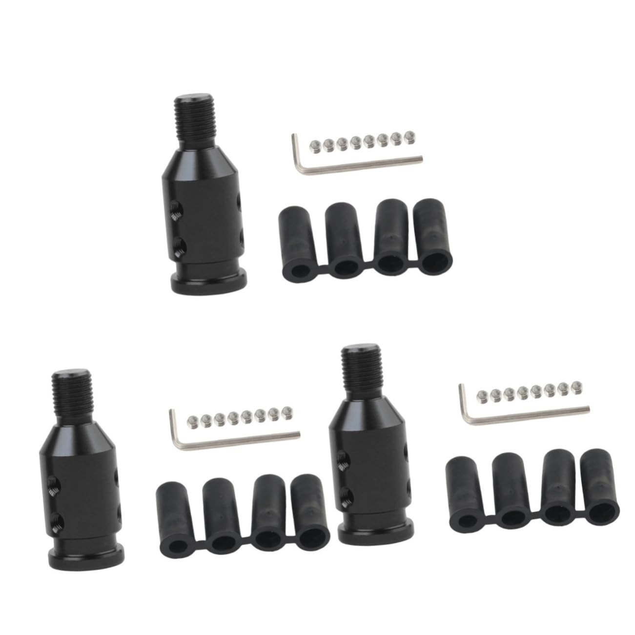 ULTECHNOVO 3St Schaltknauf konverter autoteile auto4part Auto Parts Adaptor Metall Schalthebel ohne Gewinde Mini-Schaltknauf 5 Knopf Mini-Knöpfe Thread-Konverter universeller Begrenzer Black von ULTECHNOVO