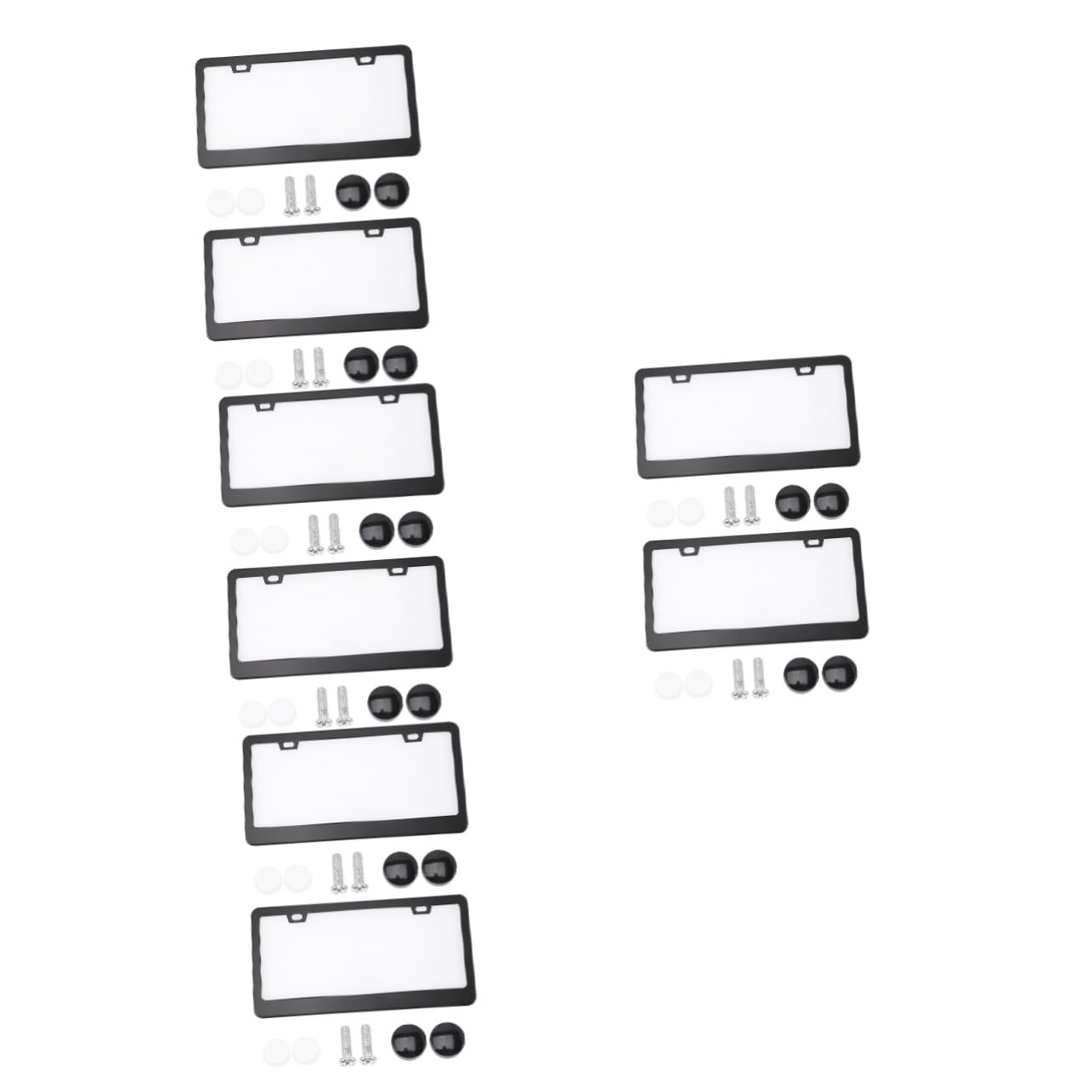 ULTECHNOVO 8 Stk Kfz-Kennzeichenrahmen Nummernschildrahmenabdeckung schwarzes Nummernschild Kfz Kennzeichenhalter pkw kennzeichenhalterung Nummernschildrahmen aus Aluminium Aluminiumlegierung von ULTECHNOVO