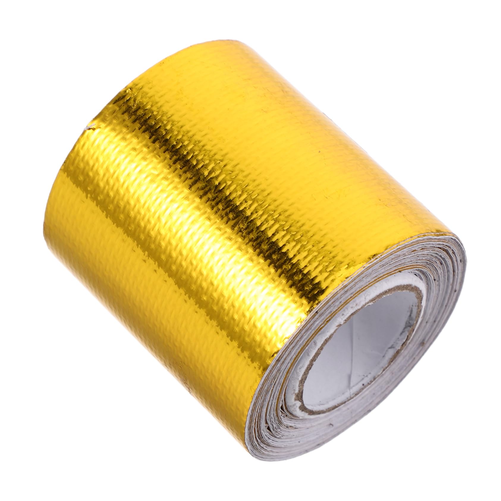 ULTECHNOVO Aluminiumfolienfasertuch Goldband Schlauchheizungshülle Selbstklebende Wärmebarriere Auto Barriere Wohnmobil-wärmeband Hitzeschildband Wärmereflektierendes Material Golden von ULTECHNOVO