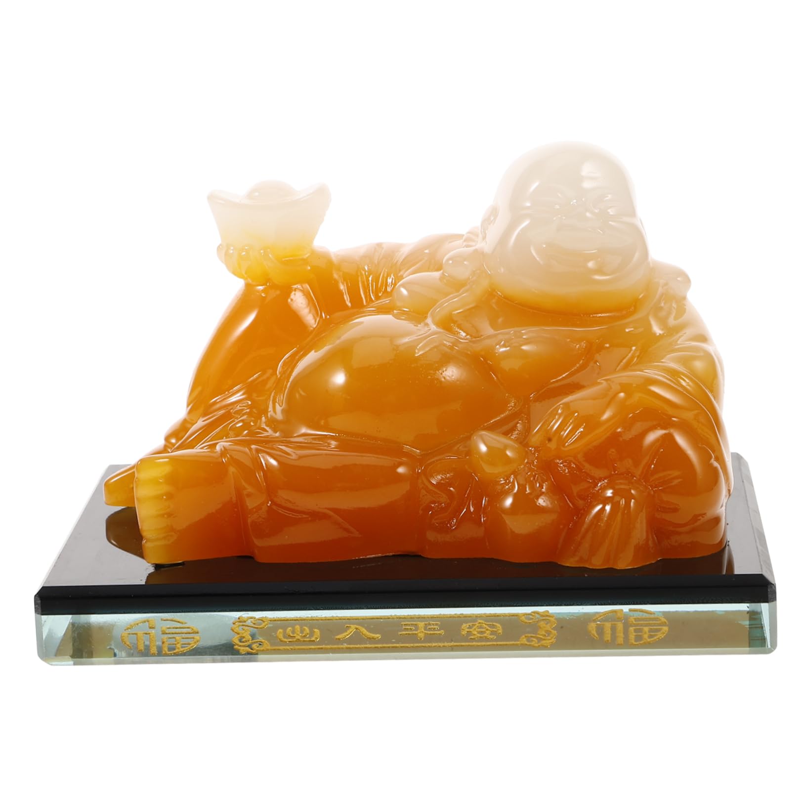 ULTECHNOVO Autoschmuck autozubehör Buddha-Auto-Ornament Auto Buddha Figur Feng Shui Autodeko Auto Glücksbringer Ornament Buddha-Platte Geld-Buddha-Statue Reichtum Figur Jade-Buddha Glasboden von ULTECHNOVO