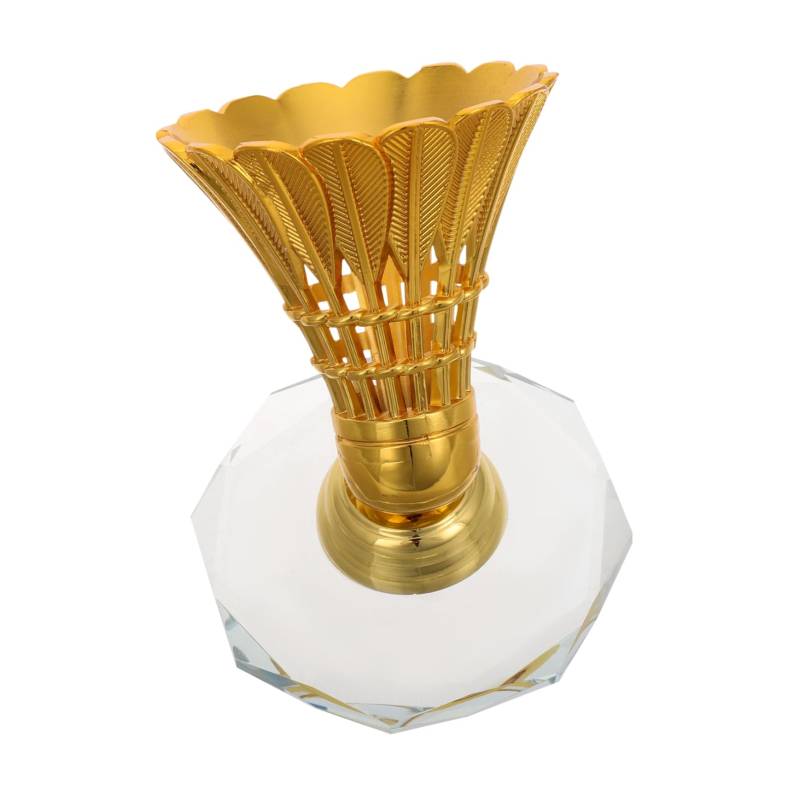 ULTECHNOVO Goldene Badminton Figur Für Die Innendekoration Des Autos Sammler Badminton Trophäe Für Badminton Fans Niedliche Armaturenbrett Verzierung von ULTECHNOVO