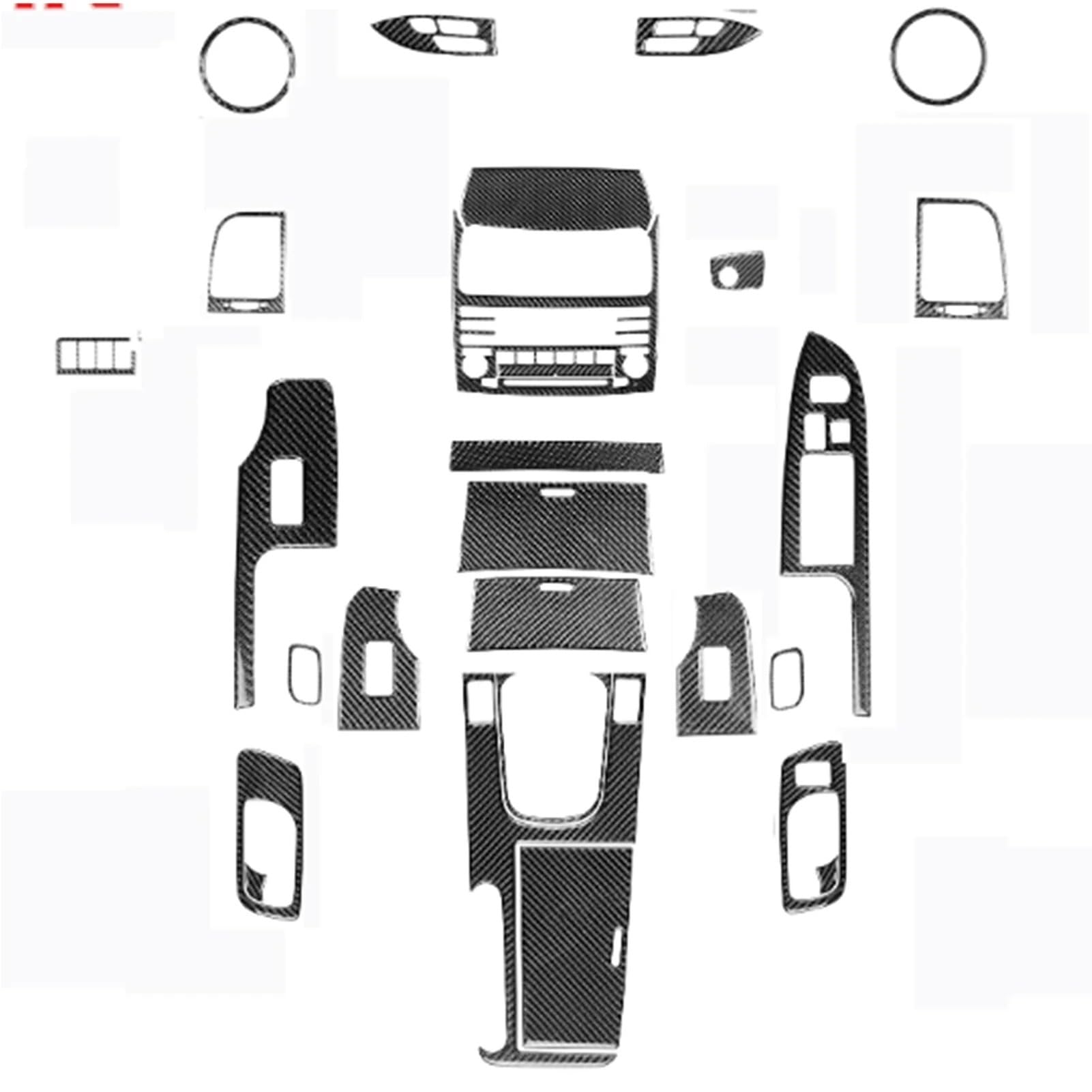 Abdeckung Zentralen Bedienfelds Für Für TSX 2004 2005 2006 2007 2008 Refit Carbon Fiber Auto Geschmiedet Carbon Set Innen Getriebe Shift Tür Panel Aufkleber Zentrale Bedienfeld(Set-Black) von UMDJJU