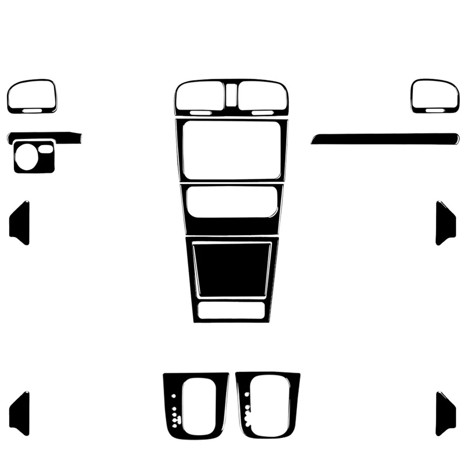 Abdeckung Zentralen Bedienfelds Für VW Für Golf 6 Für GTI R MK6 2008-2012 Piano Black Gangschaltung Luftauslass Entlüftung Armaturenbrett Set Autoinnenausstattung Aufkleber Zentrale Bedienfeld(Full Se von UMDJJU