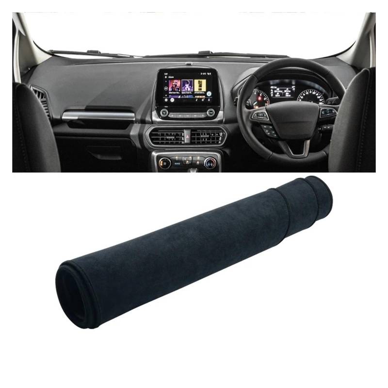 Armaturenbrett-Abdeckungen Für Ford Für EcoSport 2018 2019 2020 2021 2022 Auto Dashboard Abdeckung Dash Matte Sonnenschutz Vermeiden Licht Nicht-Slip Pad Zubehör Armaturenbrettbezug(RHD Black) von UMDJJU