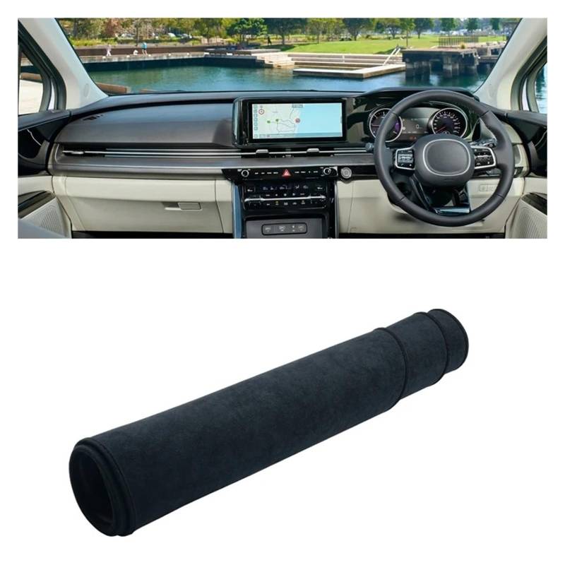 Armaturenbrett-Abdeckungen Für Kia Für Sedona Für Carnival KA4 2020 2021 2022 2023 2024 Auto Dashboard Abdeckung Dash Matte Sonnenschutz Nicht-Slip Pad Zubehör Armaturenbrettbezug(B Black RHD) von UMDJJU