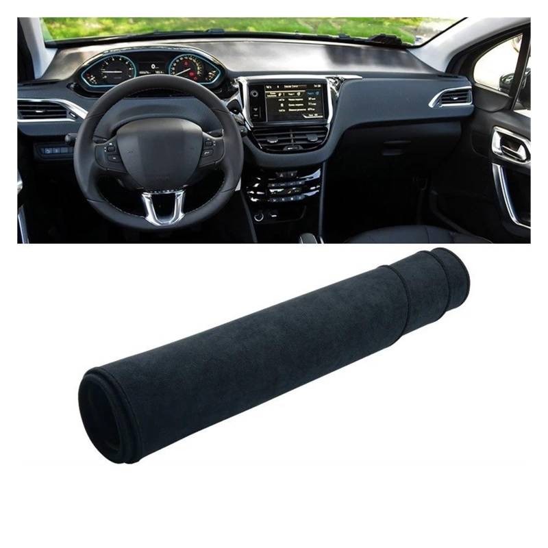 Armaturenbrett-Abdeckungen Für Peugeot 2008 2013 2014 2015 2016 2017 2018 Zubehör Auto Dashboard Abdeckung Dash Matte Sonnenschutz Nicht-Slip Pad Zubehör Armaturenbrettbezug(B Black LHD) von UMDJJU