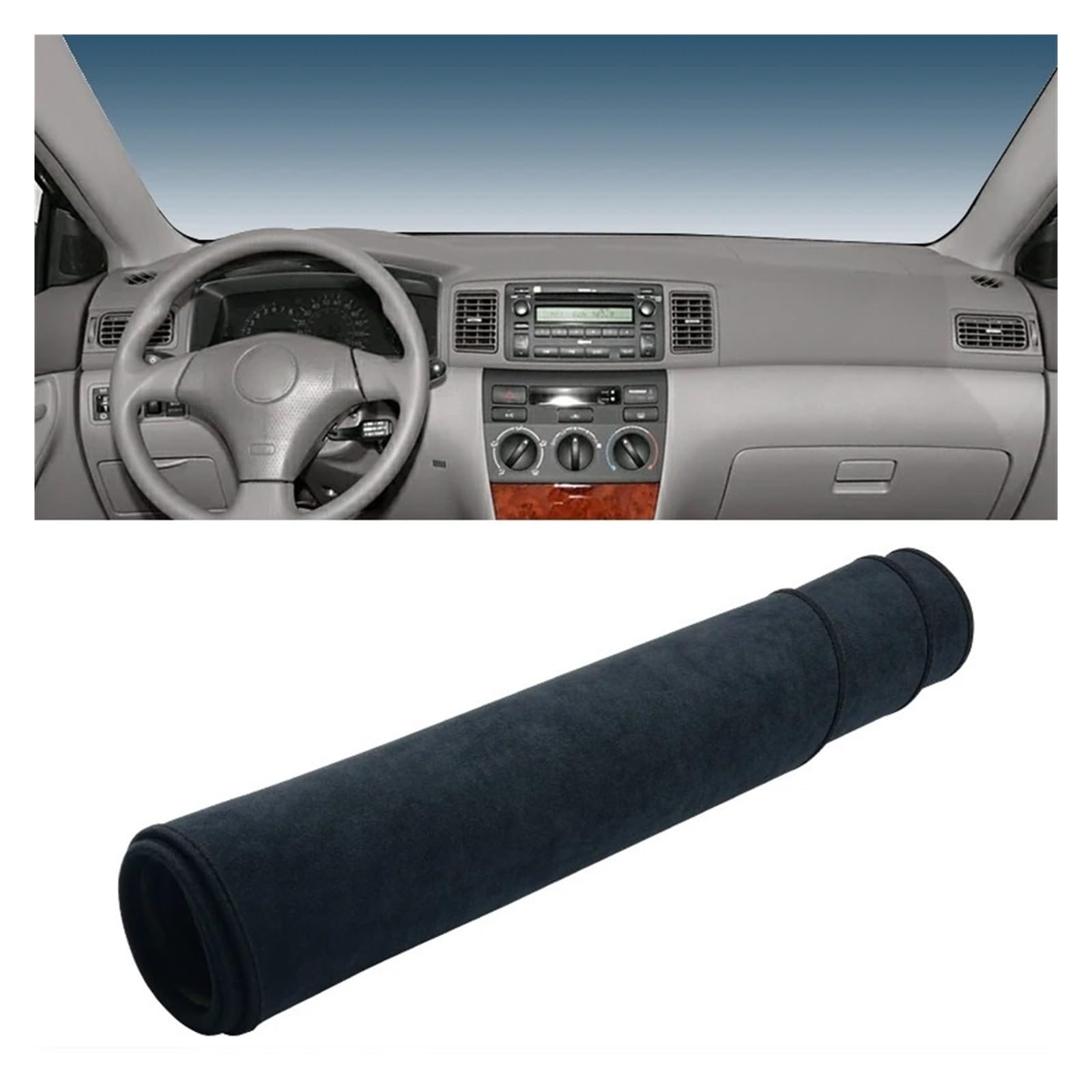 Armaturenbrett-Abdeckungen Für Toyota Für Corolla Für Altis Für Runx Für Allex 2002 2003 2004 2005 2006 2007 Auto Dashboard Abdeckung Dash Matte Sonnenschutz Pad Armaturenbrettbezug(B LHD Black) von UMDJJU