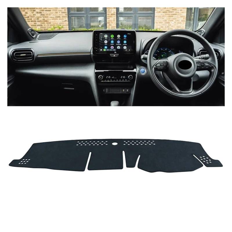 Armaturenbrett-Abdeckungen Für Toyota Für Yaris Für Cross XP210 2020 2021 2022 2023 2024 Auto Dashboard Abdeckung Dash Matte Sonnenschutz Nicht-Slip Pad Zubehör Armaturenbrettbezug(RHD Black) von UMDJJU