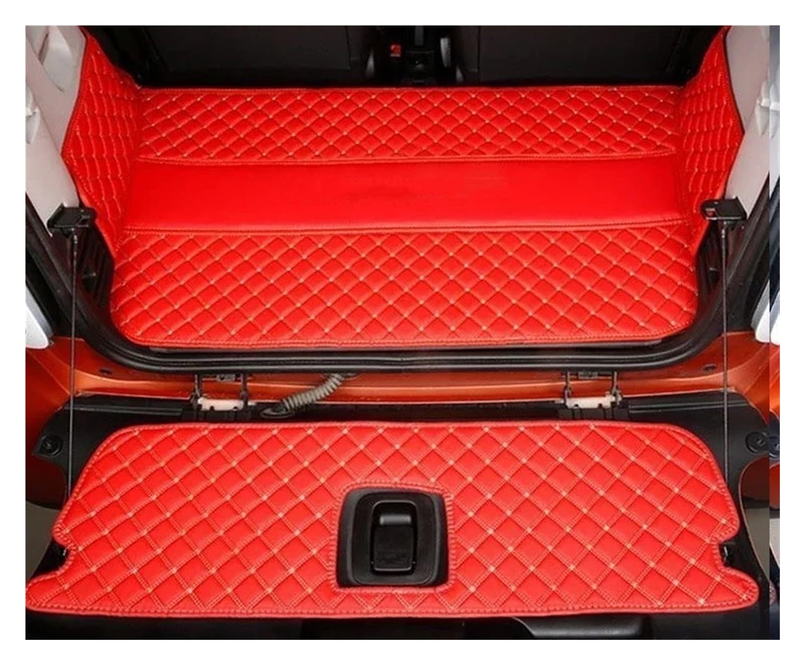 Auto Kofferraummatte Für Smart Für Fortwo C 453 2014 2015 2016 2017 2018 2019 Cargo-Liner Boot Teppich Lagerung Pad Auto Zubehör Auto Stamm Matten Auto Kofferraumwanne(Red) von UMDJJU