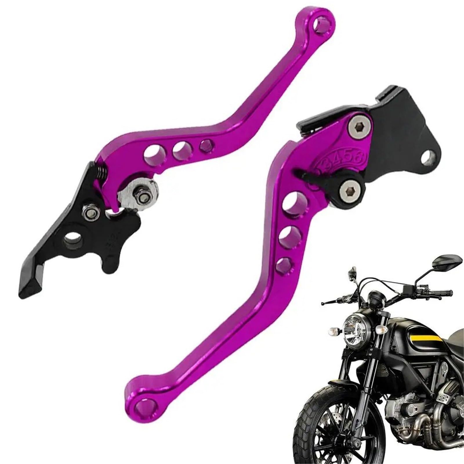 Bremskupplungshebel Motorrad-Kupplungshebel 2 Stück Zylinder-Kupplungshebel Aus Aluminiumlegierung Verstellbar Rostfrei Motorrad-Bremshebel Klares Schalten Kupplungshebel Bremshebel(Violet) von UMDJJU