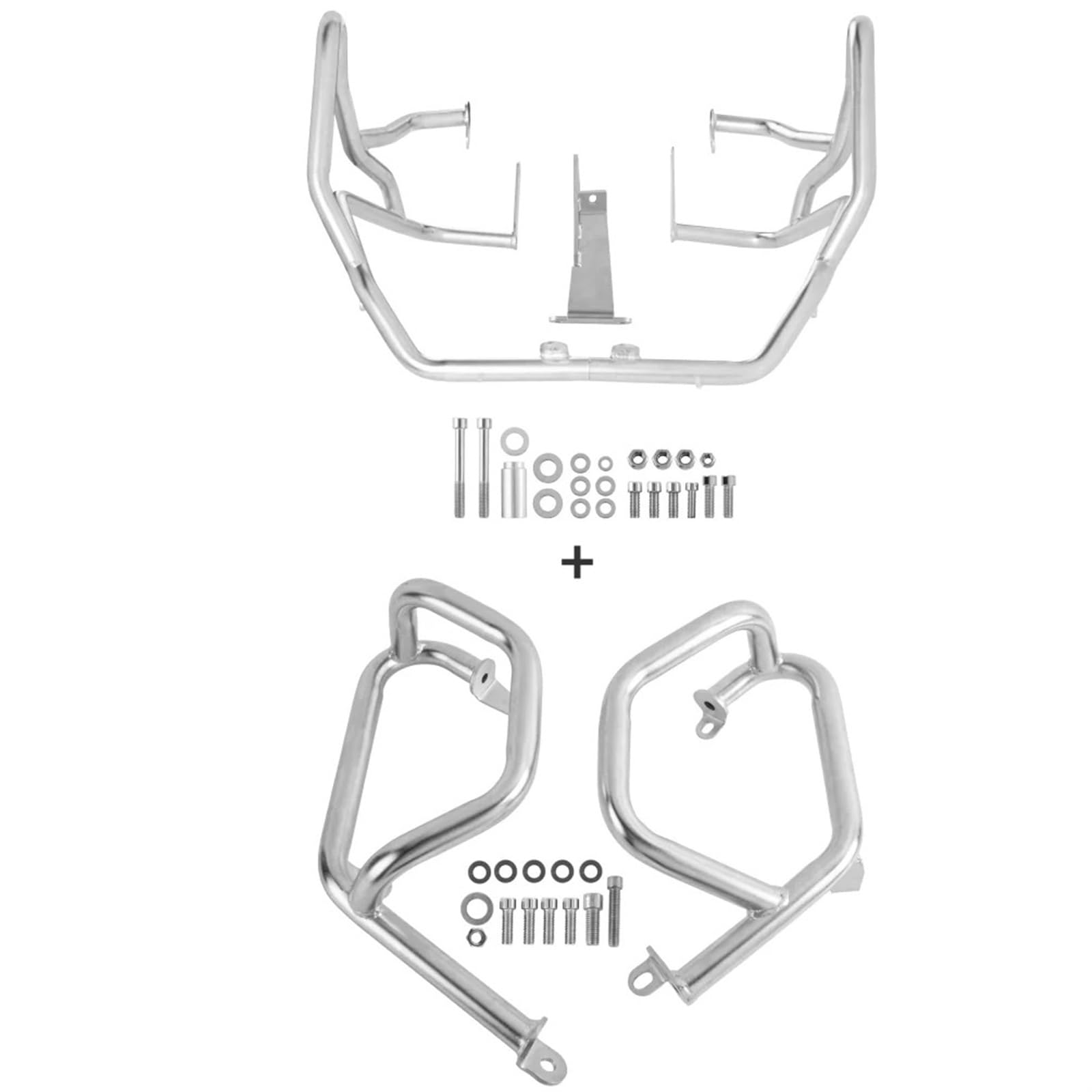 Für F 750GS Für F750GS 2018-2023 Motorschutzbügel Sturzbügel Stoßstange Motorrad Oberer Oder Unterer Verkleidungsrahmenschutz Edelstahl Motorrad Sturzbügel Motor Stoßfänger(A Set-Silver) von UMDJJU