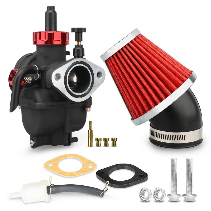 Für PE17mm Für PE22mm Für PE24mm Für PE26mm Für PE28mm Flansch Vergaser 100cc-250cc Luftfilter Set ATV Racing Pitbike Motorrad Motorrad Vergaser Carb(19mmFL Set) von UMDJJU