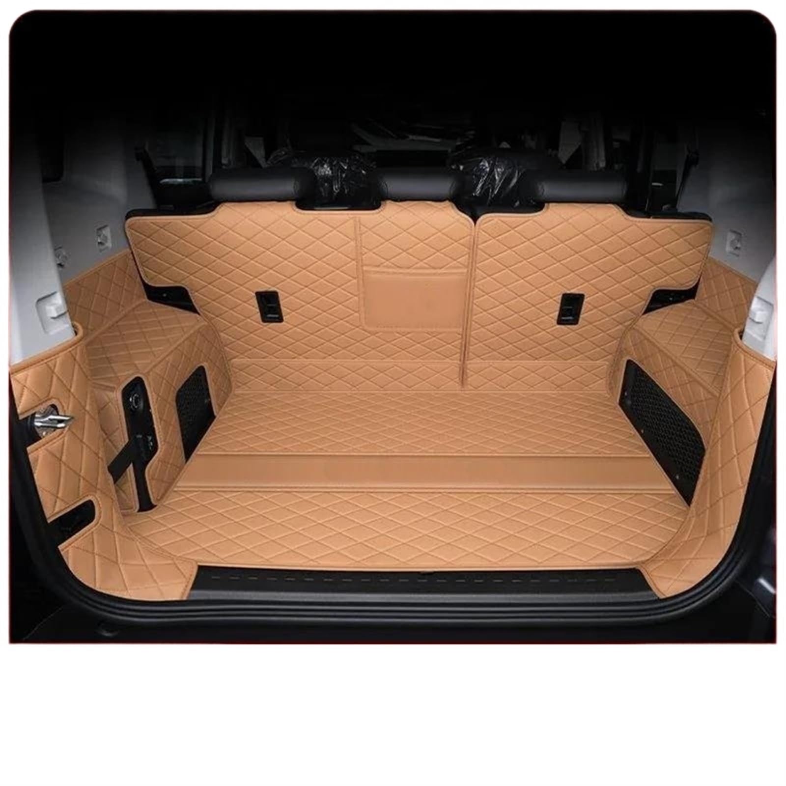 Kofferraum Teppich Für Chery Für Jetour Für T2 2023 2024 Leder Stamm Matten Langlebige Cargo-Liner Boot Innen Abdeckung Auto Zubehör Kofferraumwanne(Full Set Brown) von UMDJJU