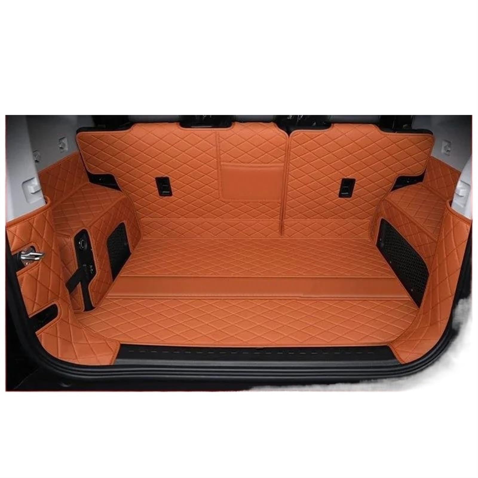 Kofferraum Teppich Für Chery Für Jetour Für T2 2023 2024 Leder Stamm Matten Langlebige Cargo-Liner Boot Innen Abdeckung Auto Zubehör Kofferraumwanne(Full Set orange) von UMDJJU